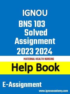 IGNOU BNS 103 Solved Assignment 2023 2024